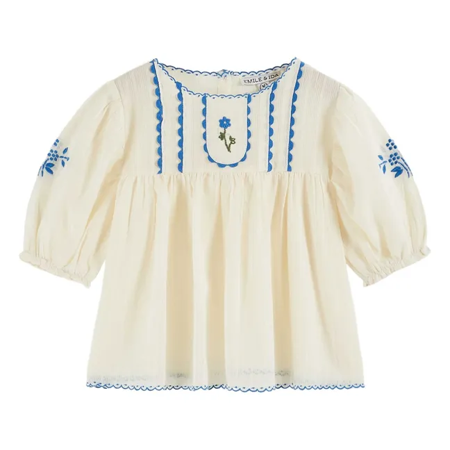 Blouse Brodée Main | Ecru
