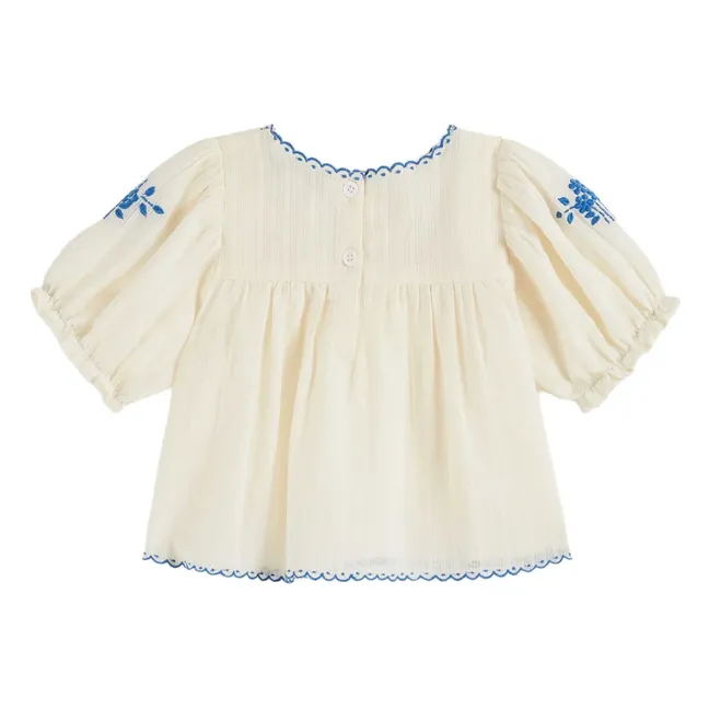 Blouse Brodée Main | Ecru