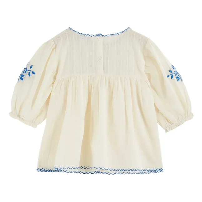 Blouse Brodée Main | Ecru