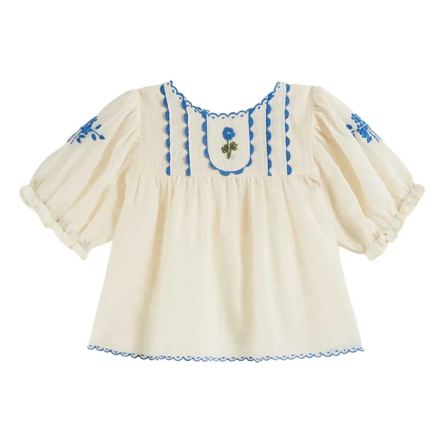Blouse Brodée Main | Ecru