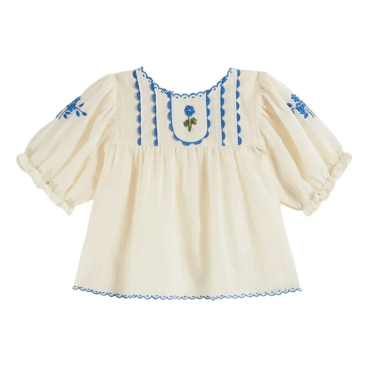 Blouse Brodée Main | Ecru- Image produit n°0