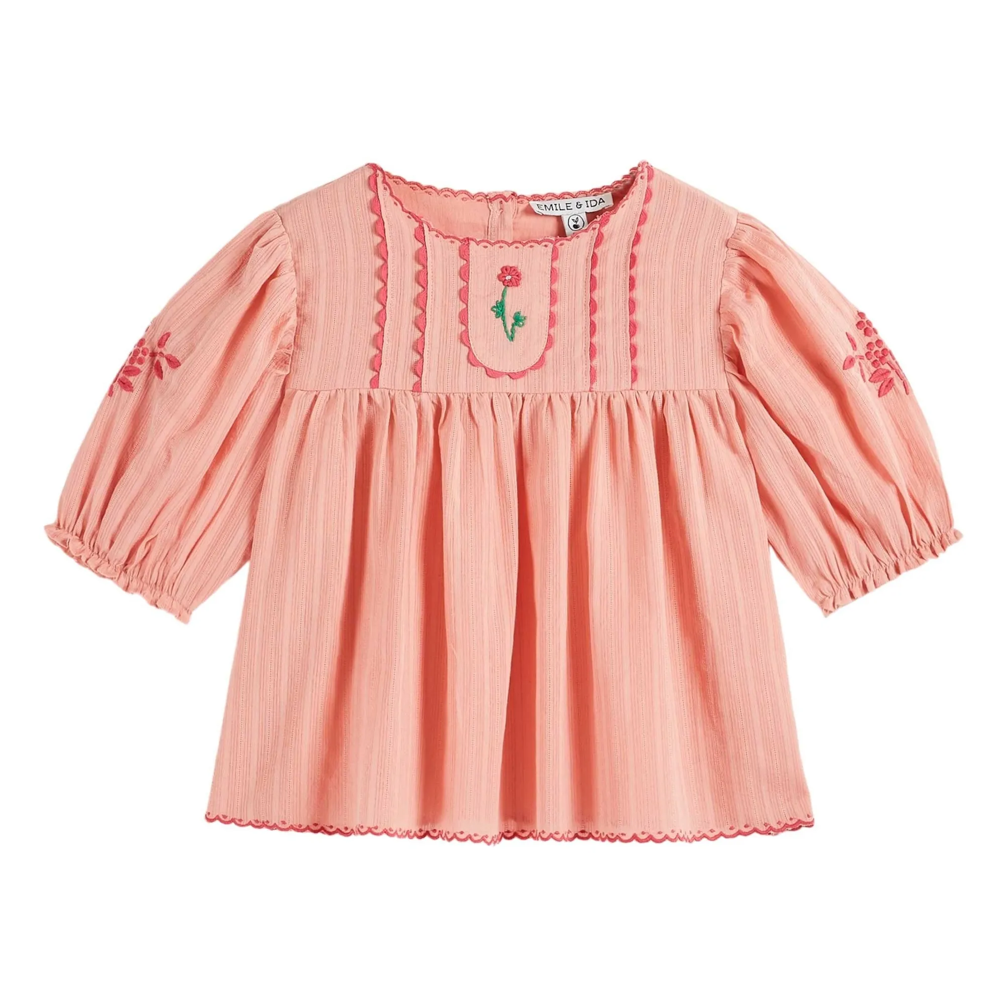 Blouse Brodée Main | Rose pêche- Image produit n°2