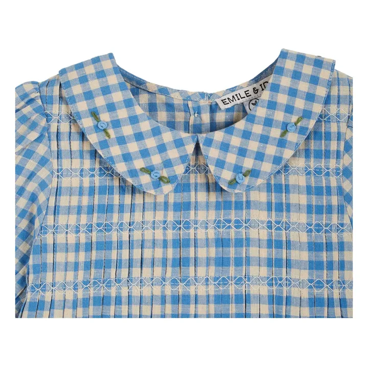Blouse Swockée Vichy Lagon | Bleu- Image produit n°2