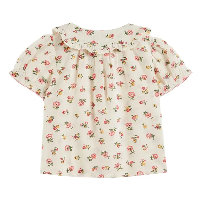 Blusa con cuello de flores | Crudo