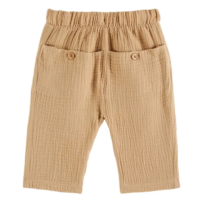Cotton Gauze Pants | Beige