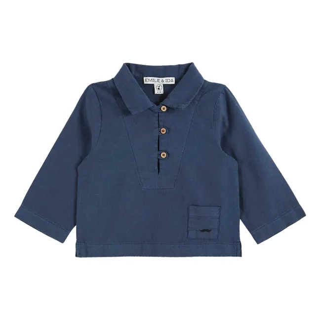 Linen shirt | Navy blue
