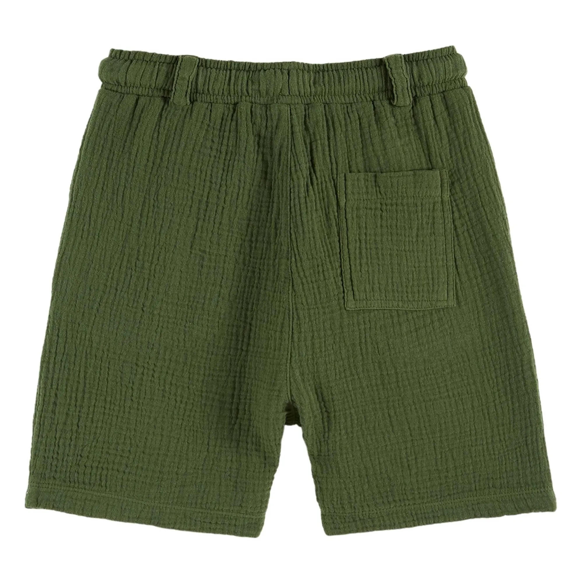 Short Gaze de Coton | Vert kaki- Image produit n°1
