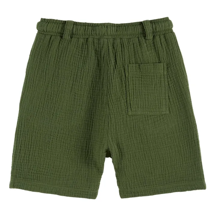 Short Gaze de Coton | Vert kaki- Image produit n°1