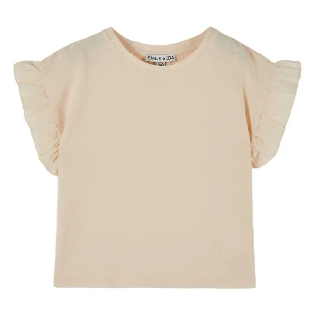 T-Shirt Volant Eponge | Crème
