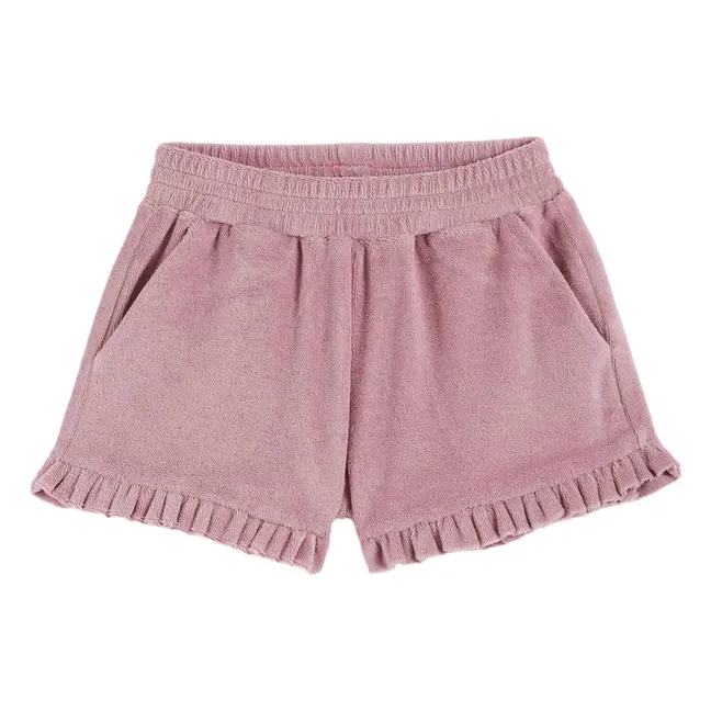 Pantaloncini in pile di spugna | Rosa antico