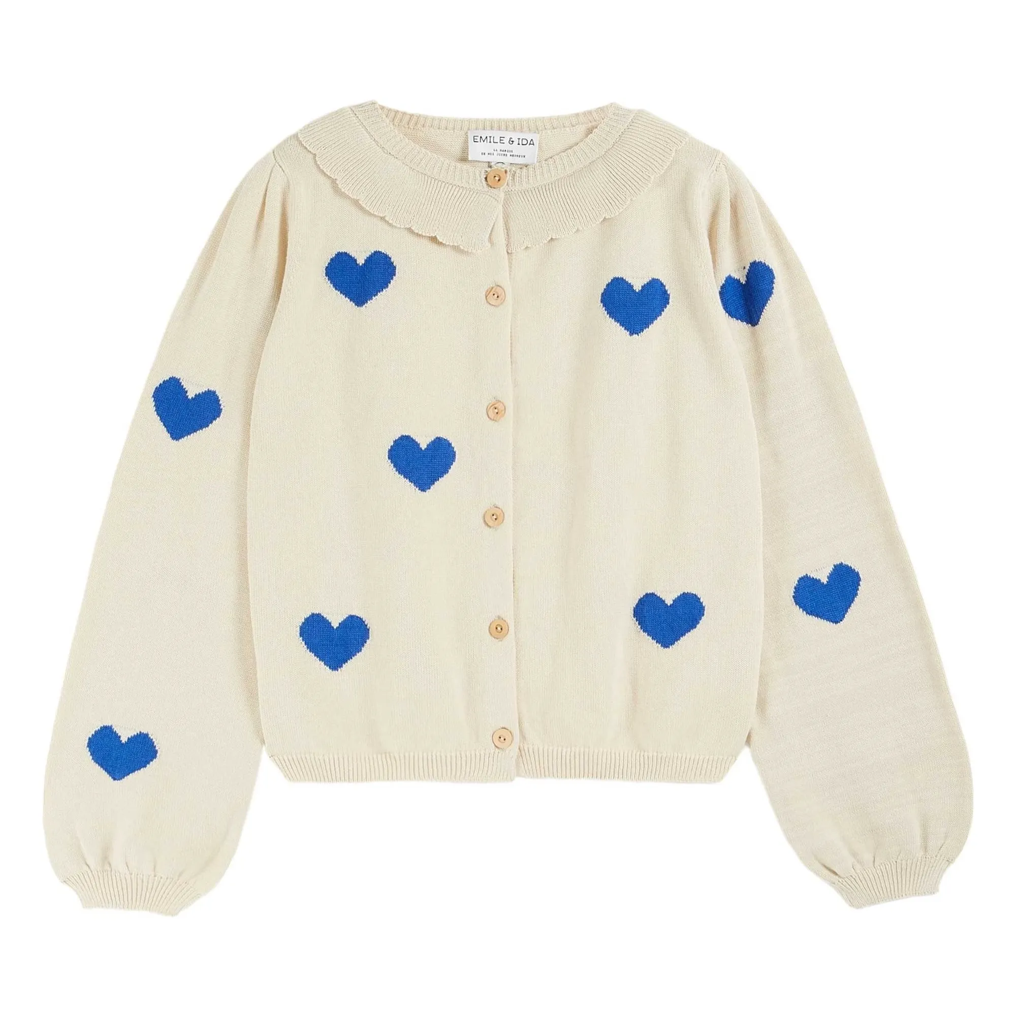 Emile Et Ida Ecru Cardigan Boum Coton Bio