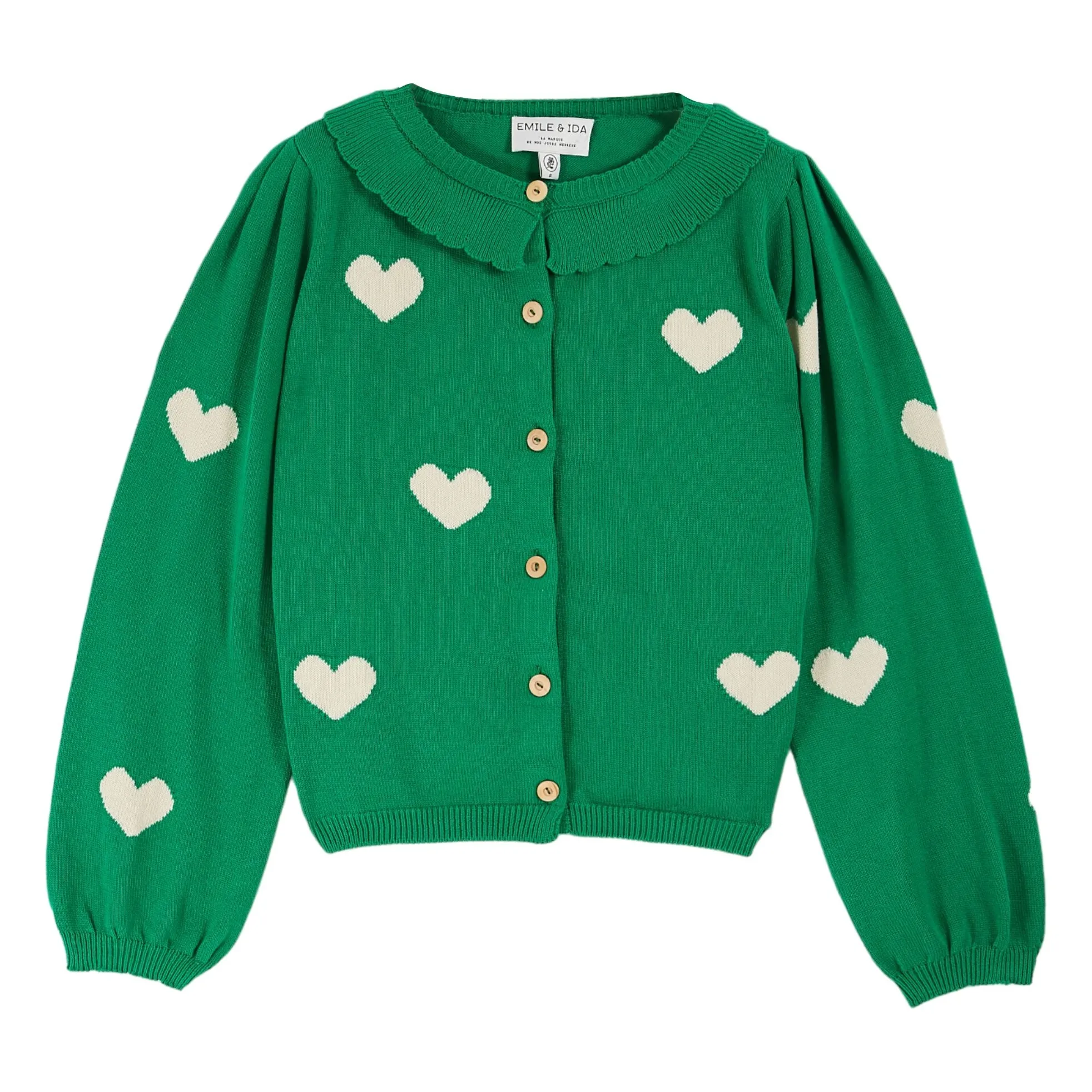 Emile Et Ida Green Cardigan Boum Coton Bio