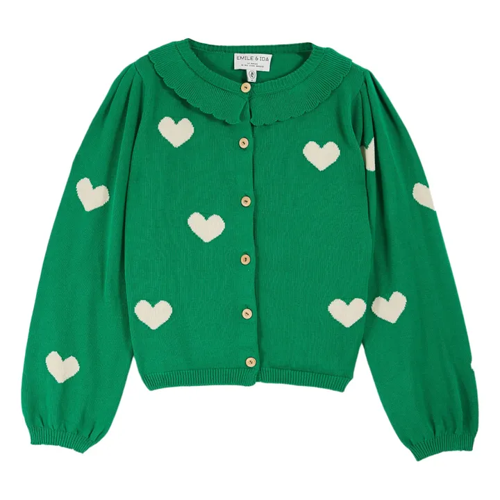 Cardigan Boum Coton Bio | Vert- Image produit n°0
