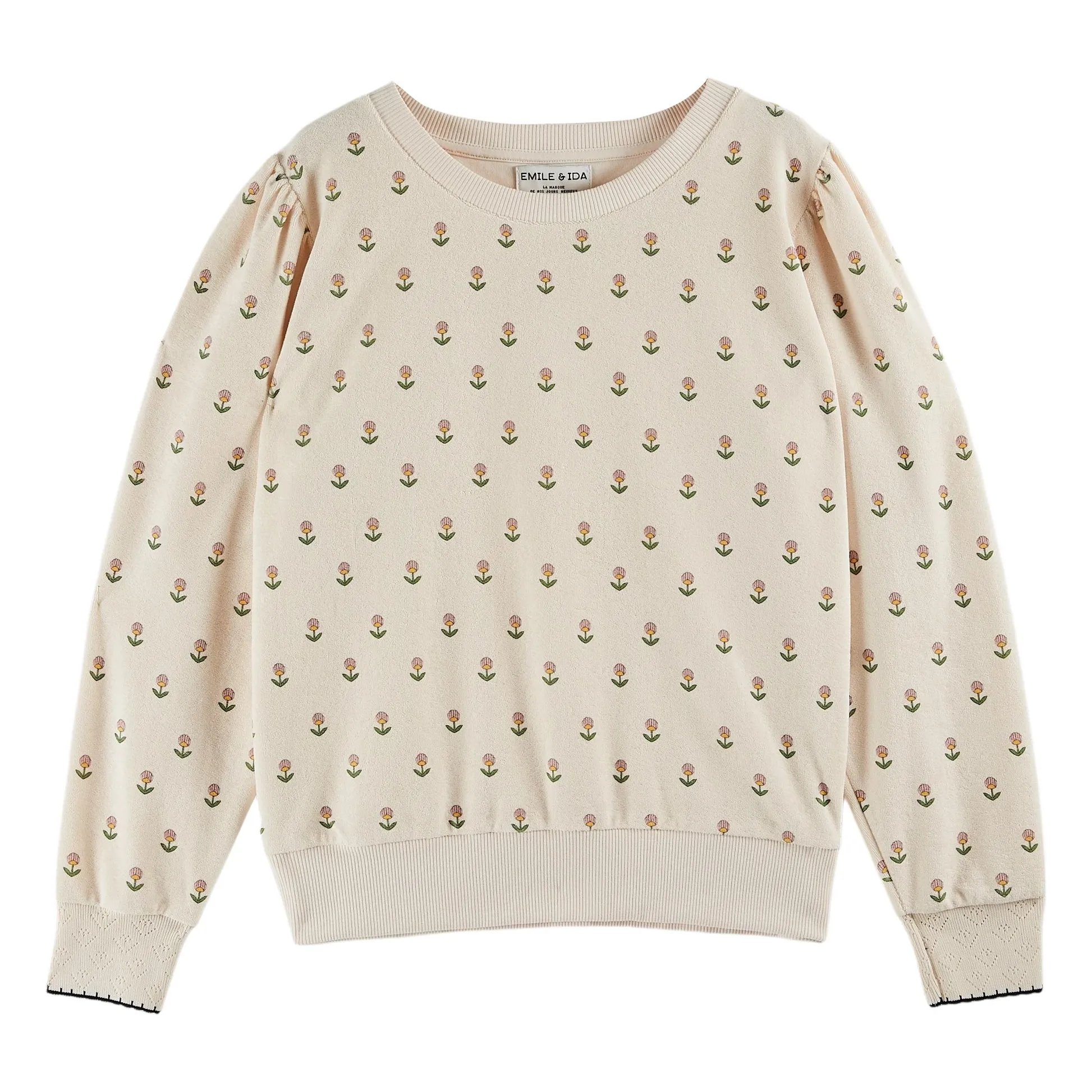 Emile Et Ida Ecru Sweat Bela Flowers Terrycloth