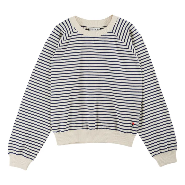 Sweat Baylor Rayures | Bleu marine- Image produit n°0