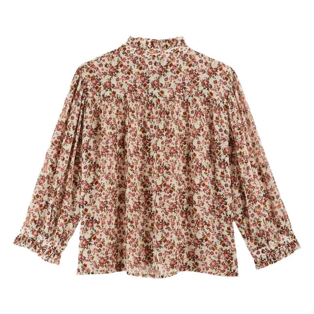 Bolina Printed Cotton and Silk Blouse | Dusty Pink