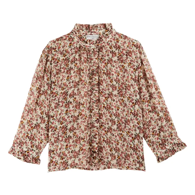 Bolina Printed Cotton and Silk Blouse | Dusty Pink