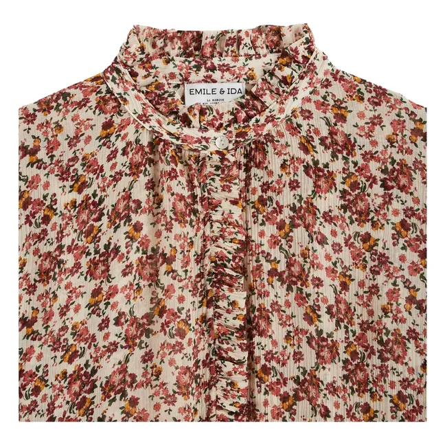 Bolina Printed Cotton and Silk Blouse | Dusty Pink