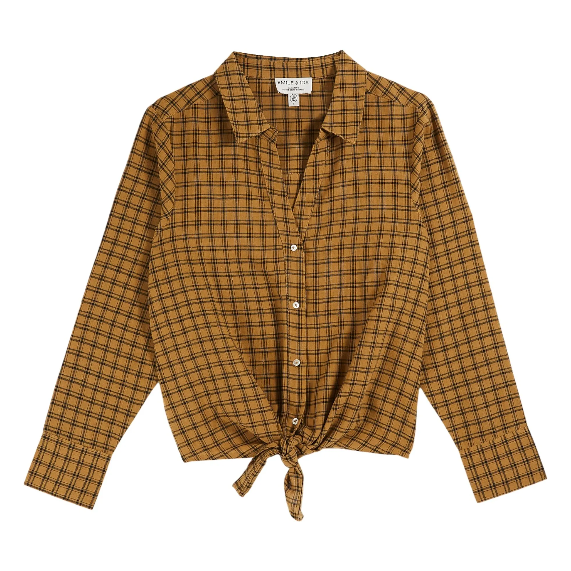 Emile Et Ida Camel Barilou Carreaux Shirt
