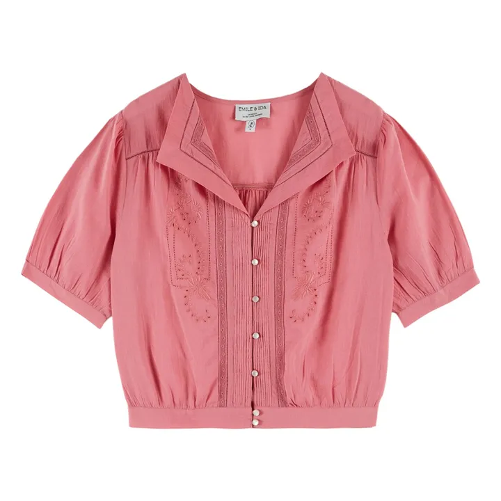 Brunelle Embroidered Blouse | Framboise- Product image n°0