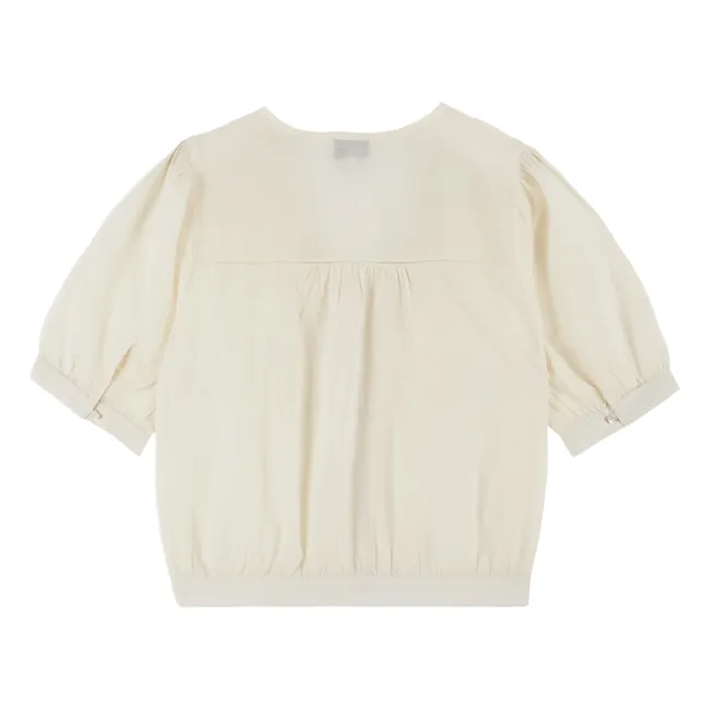 Bestickte Brunelle-Bluse | Seidenfarben