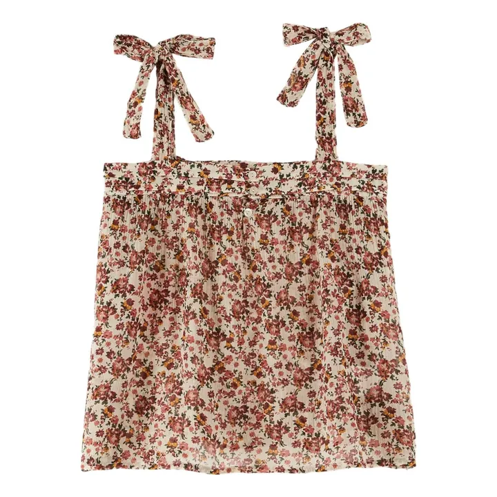 Silk and cotton Bou tank top | Dusty Pink- Product image n°0