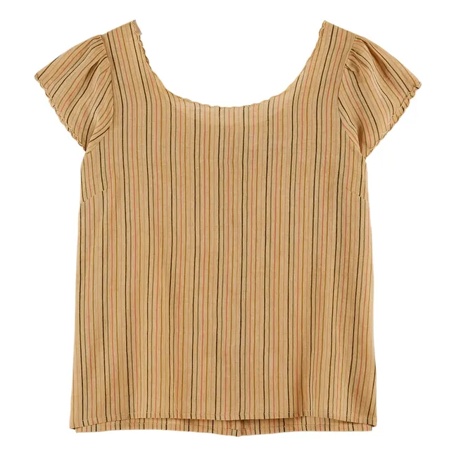 Bluse Beth Streifen | Kamelbraun