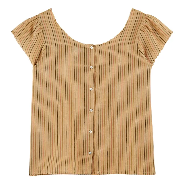 Bluse Beth Streifen | Kamelbraun