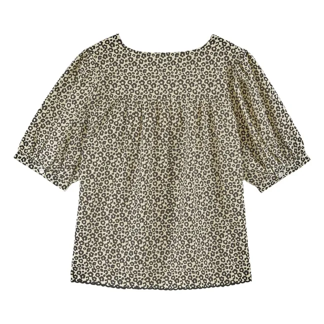 Blaise Leopard Bluse | Schwarz