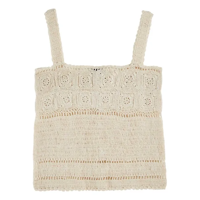 Belicia Crochet tank top | Ecru