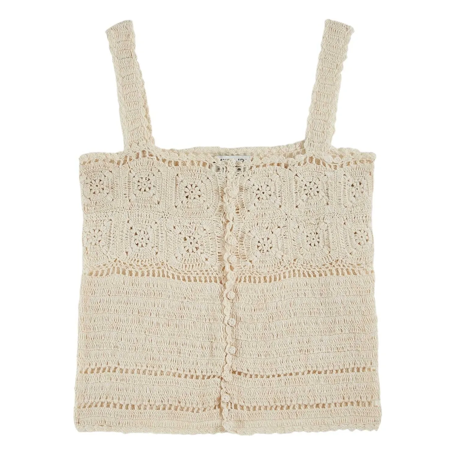 Emile Et Ida Ecru Belicia Crochet Tank Top