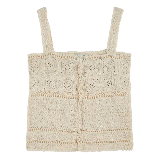 Belicia Crochet tank top | Ecru
