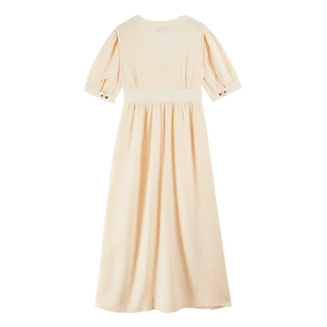 Vestido de gasa de algodón Bruna | Crema