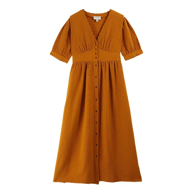 Bruna Cotton gauze dress | Tumeric