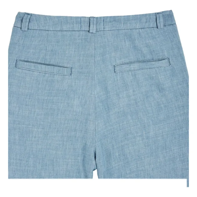 Pantalones Belinou de algodón y lino | Azul Claro