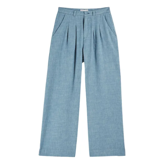 Pantalones Belinou de algodón y lino | Azul Claro