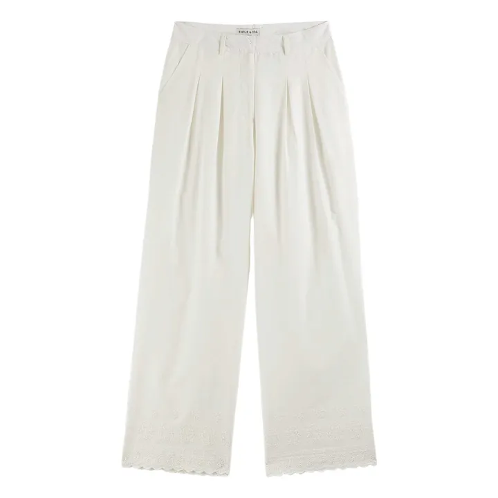 Bohemian Embroidered Pants | White- Product image n°0