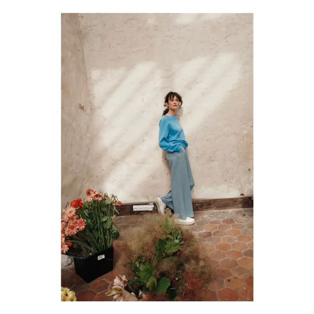Belinou Cotton and Linen Trousers | Light Blue