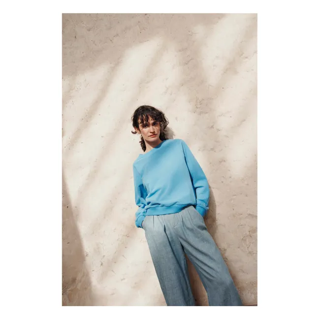 Belinou Cotton and Linen Trousers | Light Blue