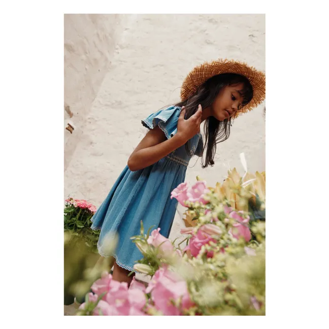 Besticktes Denim-Kleid | Denim