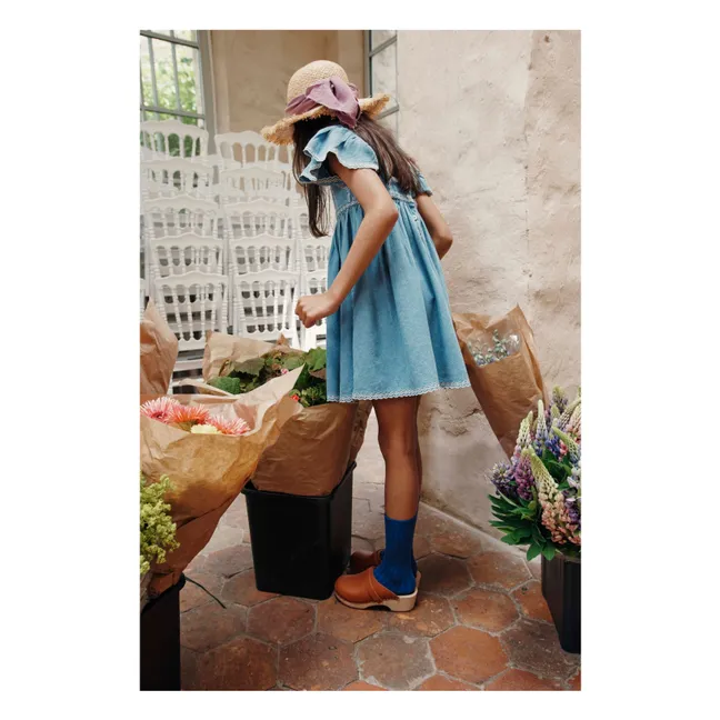 Besticktes Denim-Kleid | Denim