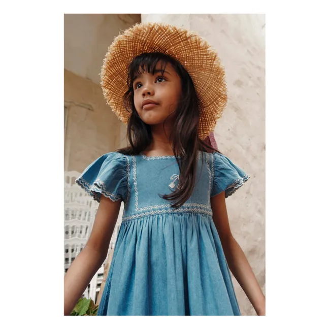 Besticktes Denim-Kleid | Denim