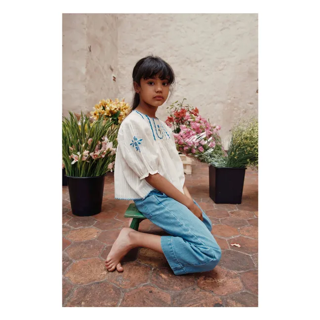 Blouse Brodée Main | Ecru