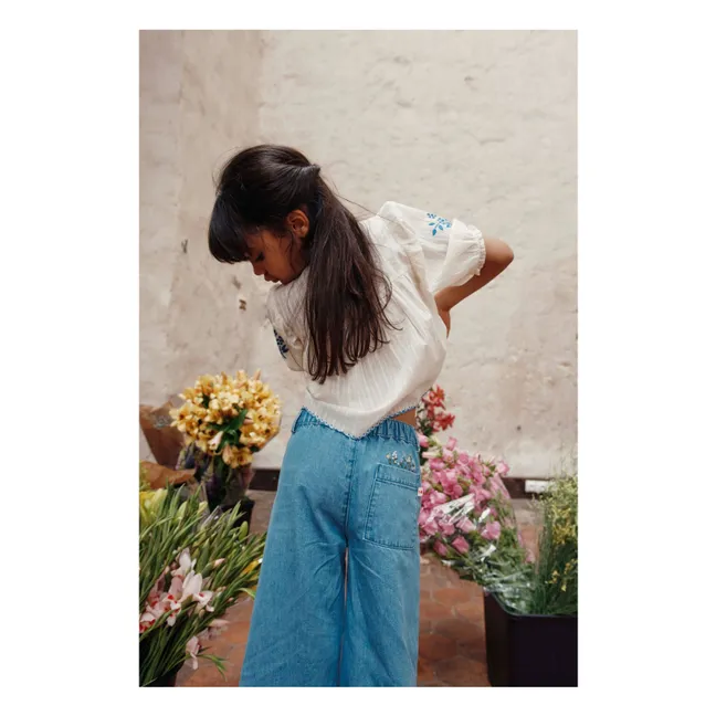 Blouse Brodée Main | Ecru