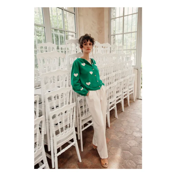 Cardigan Boum Coton Bio | Vert- Image produit n°1