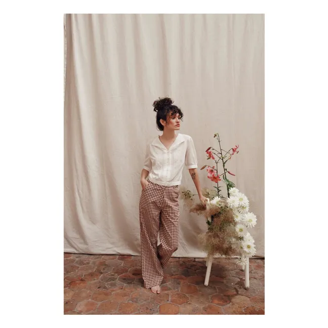 Brunelle Embroidered Blouse | Ecru