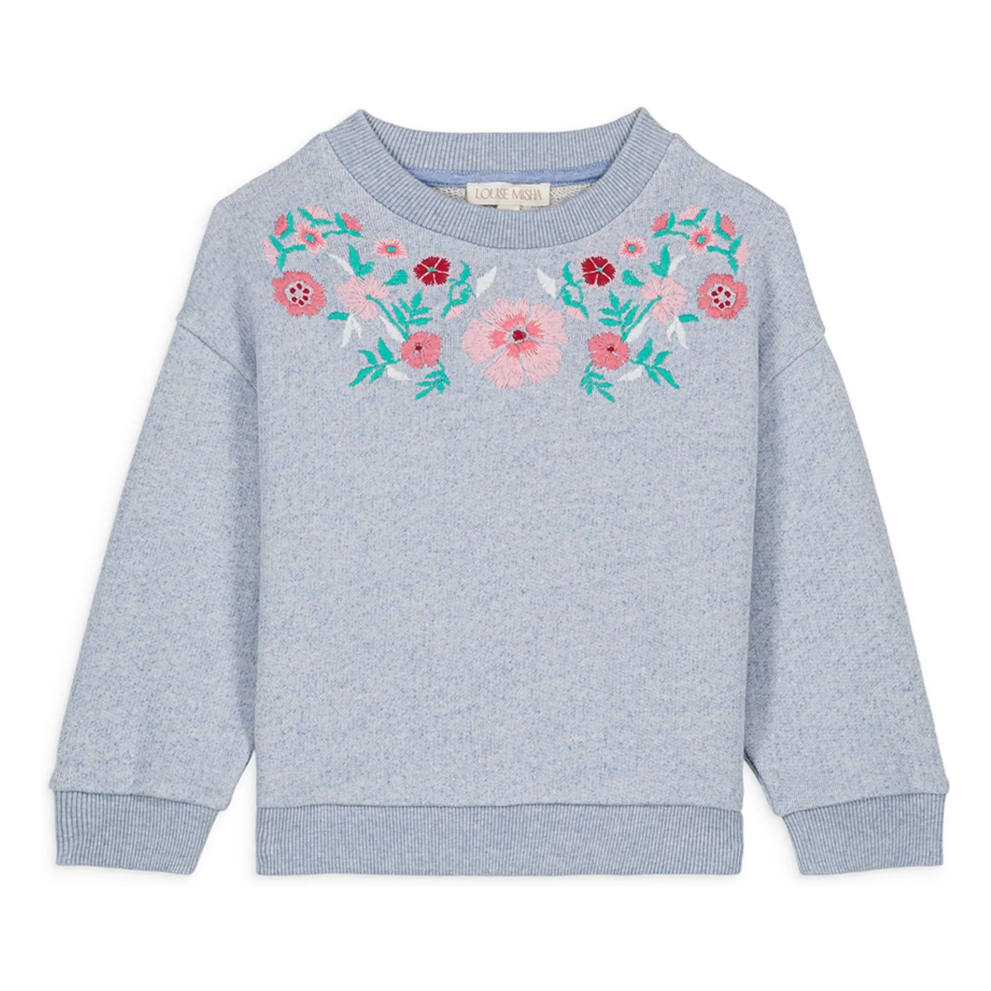 Louise Misha Mottled Blue Rosalia Organic Cotton Sweatshirt