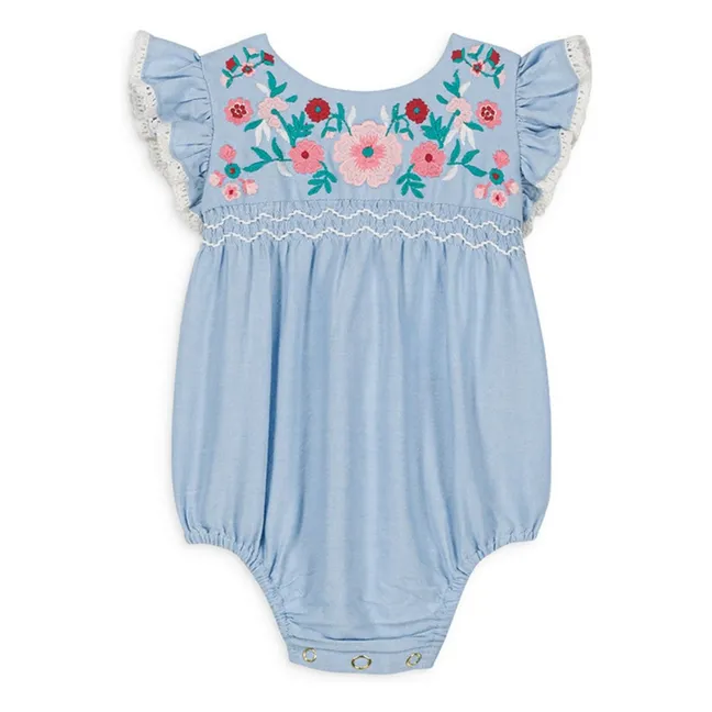 Barboteuse Nusha Coton Bio | Bleu ciel