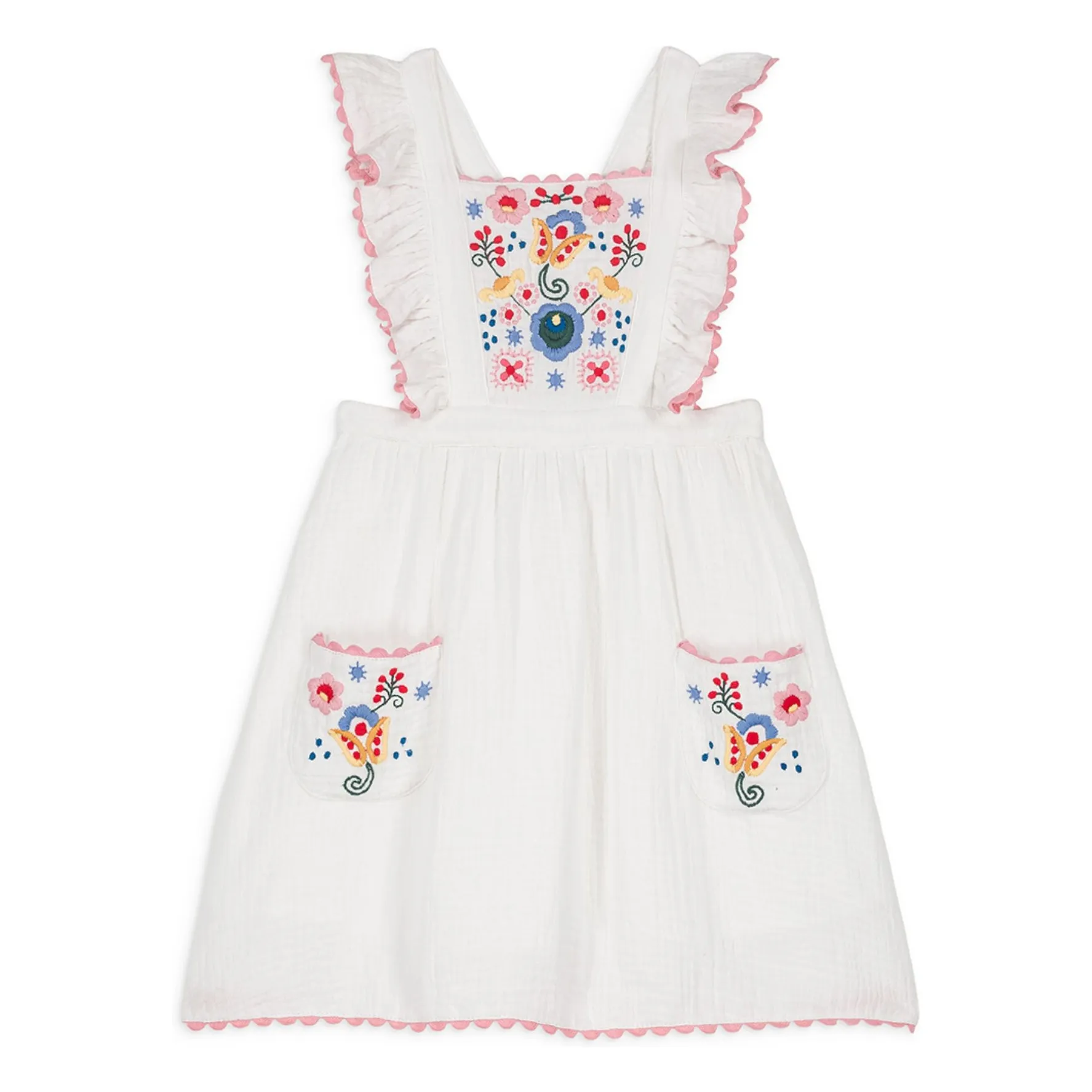 Louise Misha White Huguette Dress Organic Cotton Gauze