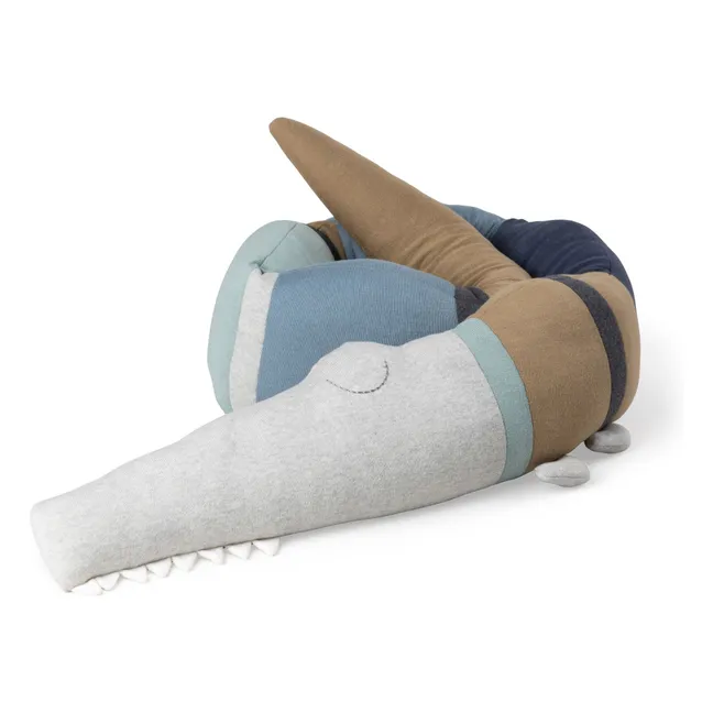 Crocodile cushion | Blue